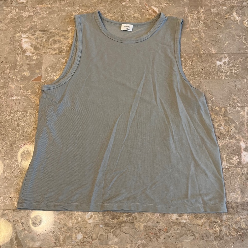 Aritzia Wilfred Tank Top Sage Green/Grey XS